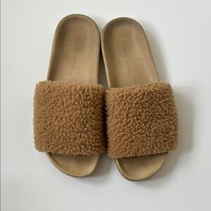 Jenni Kayne Tan Shearling Slippers